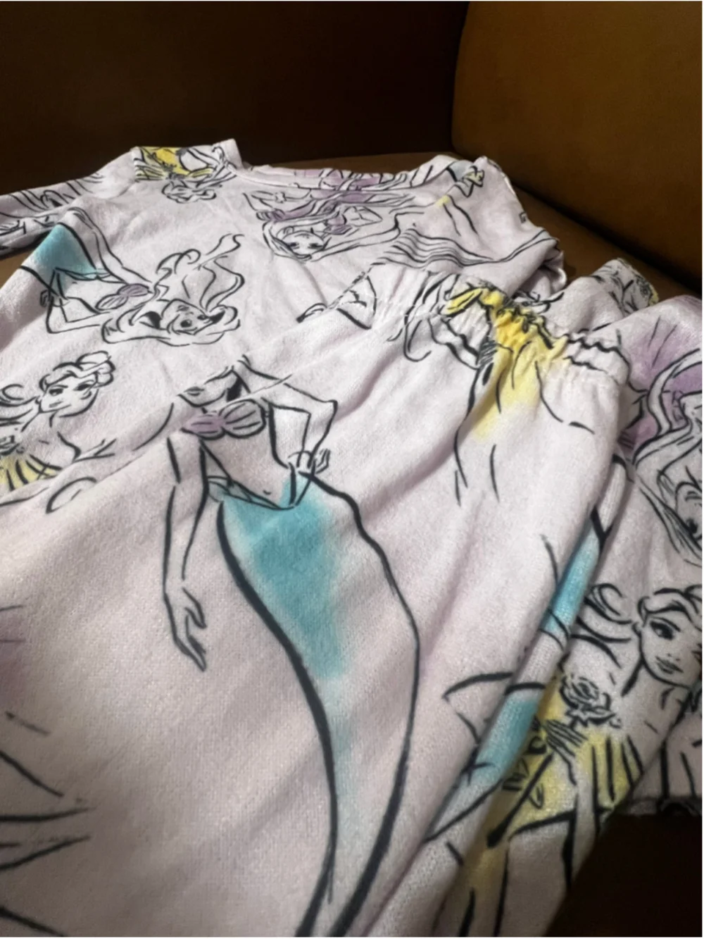 Girls Disney Princess Pajama Set Size 6 Pink